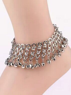 Anklet Antique Silver With Many Round Ornaments ~ A-1007
